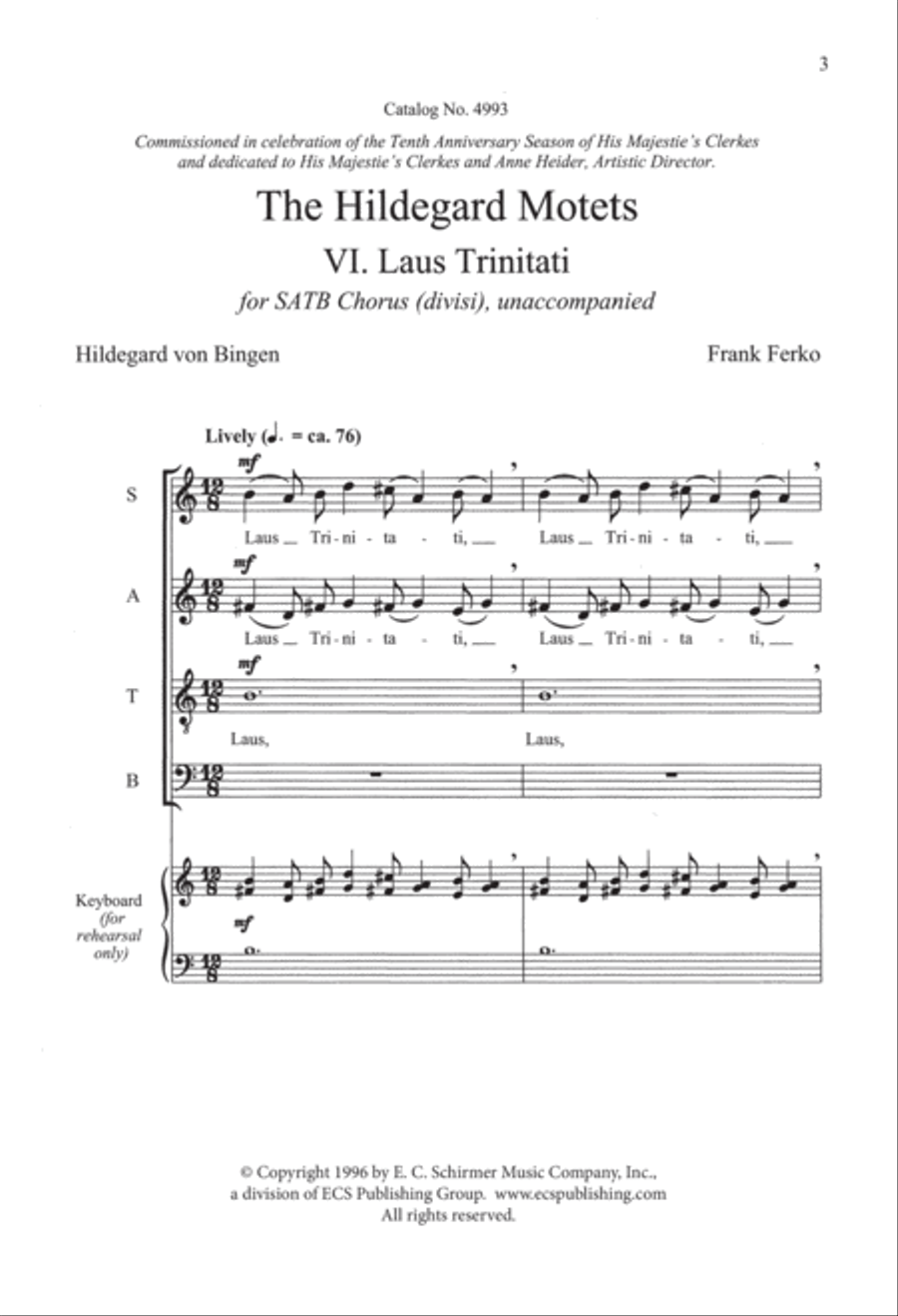 The Hildegard Motets: 6. Laus Trinitati Divisi scores gallery preview page 3