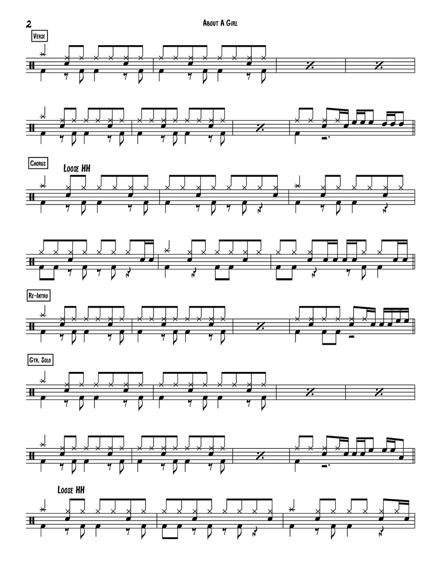 About A Girl About A Girl Drum Set scores gallery preview page 2