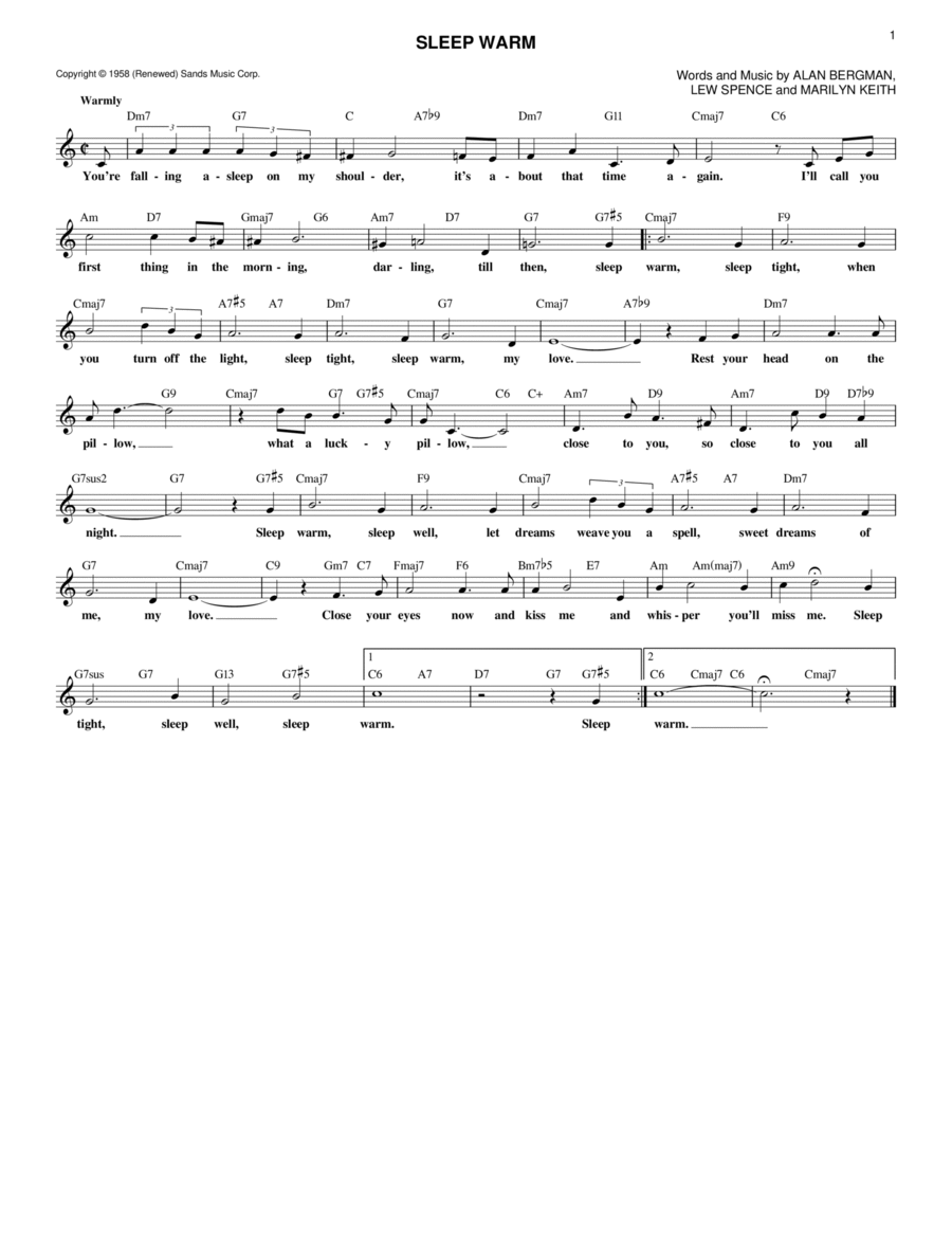 Sleep Warm Guitar scores gallery preview page 1