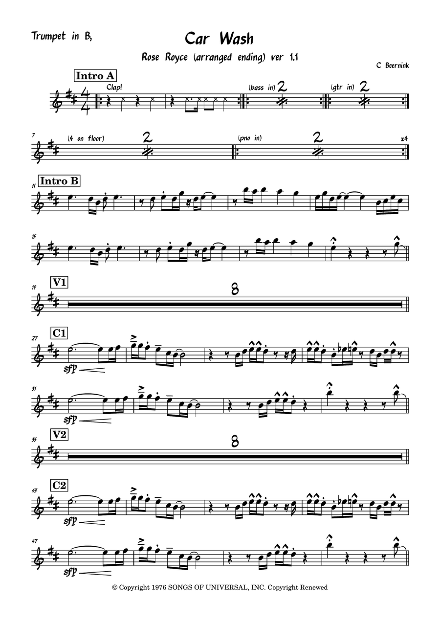 Car Wash Voice scores gallery preview page 1