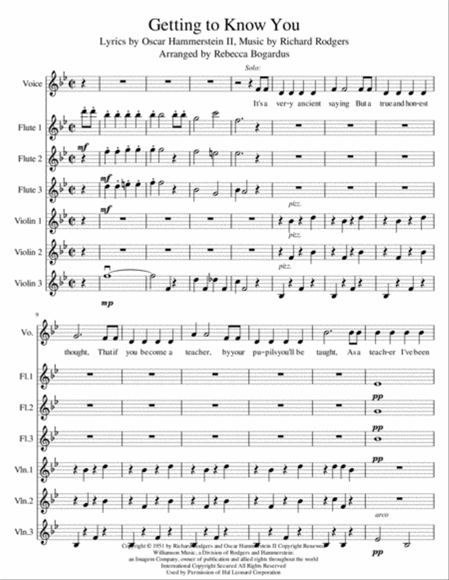 Getting To Know You Choir scores gallery preview page 1