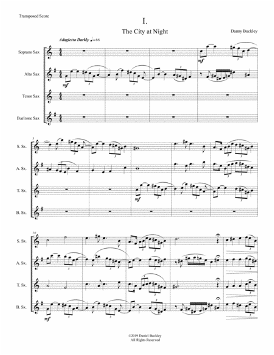 Noirscape for Saxophone Quartet Saxophone Quartet scores gallery preview page 3
