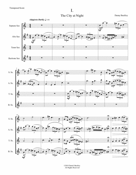 Noirscape for Saxophone Quartet Saxophone Quartet - Digital Sheet Music