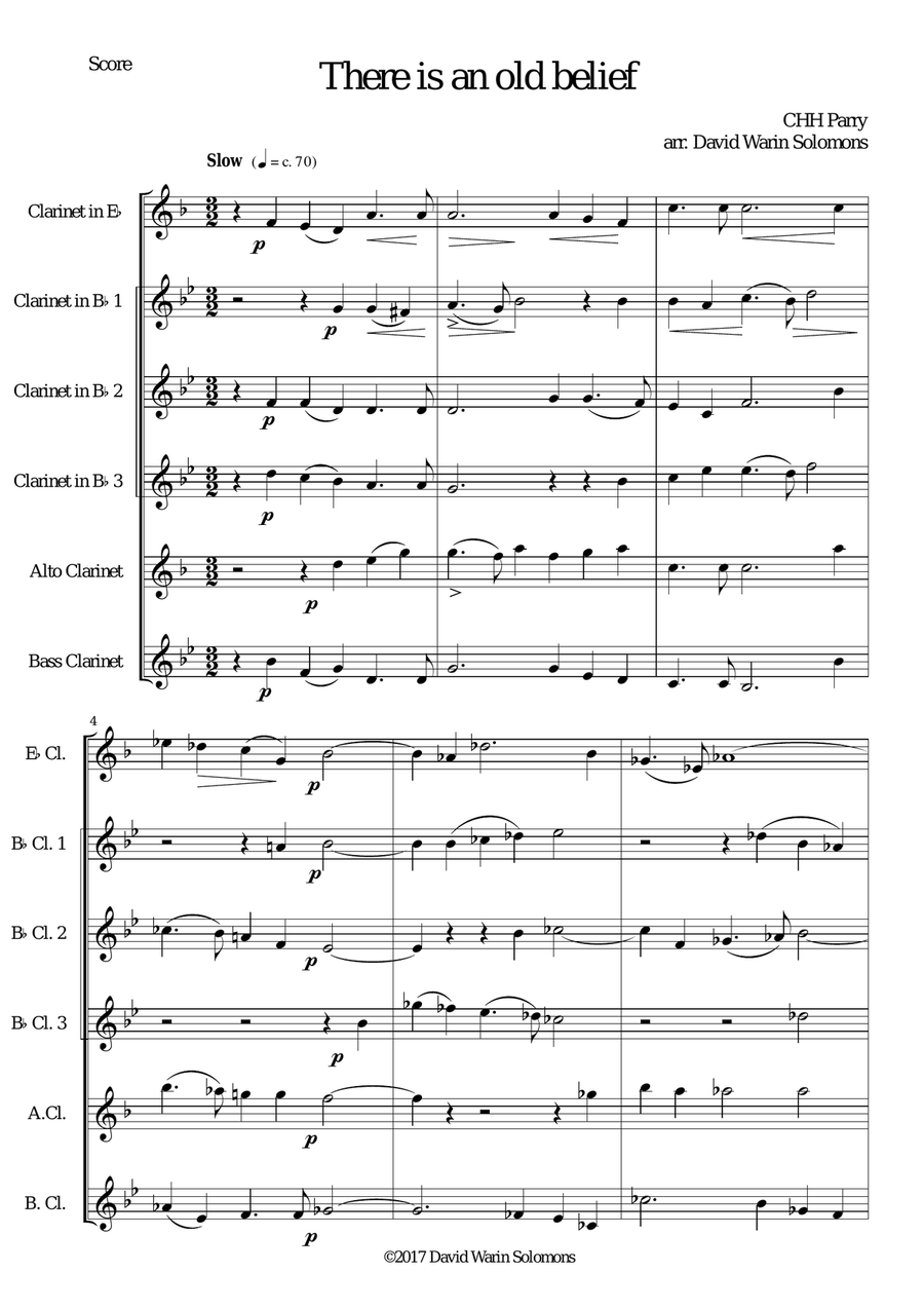 There is an old belief for clarinet sextet