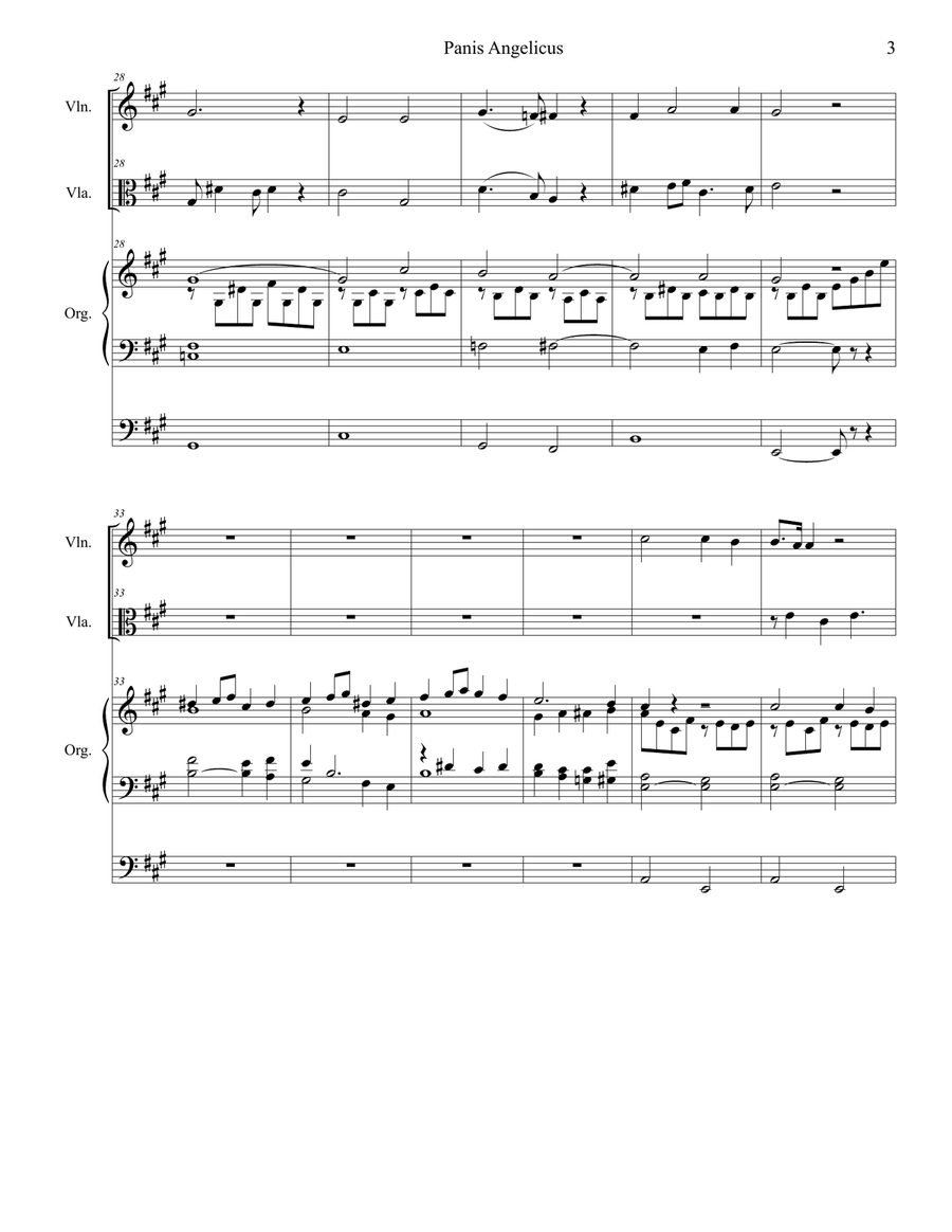 Panis Angelicus (Duet for Violin and Viola - Organ Accompaniment) String Duet scores gallery preview page 4