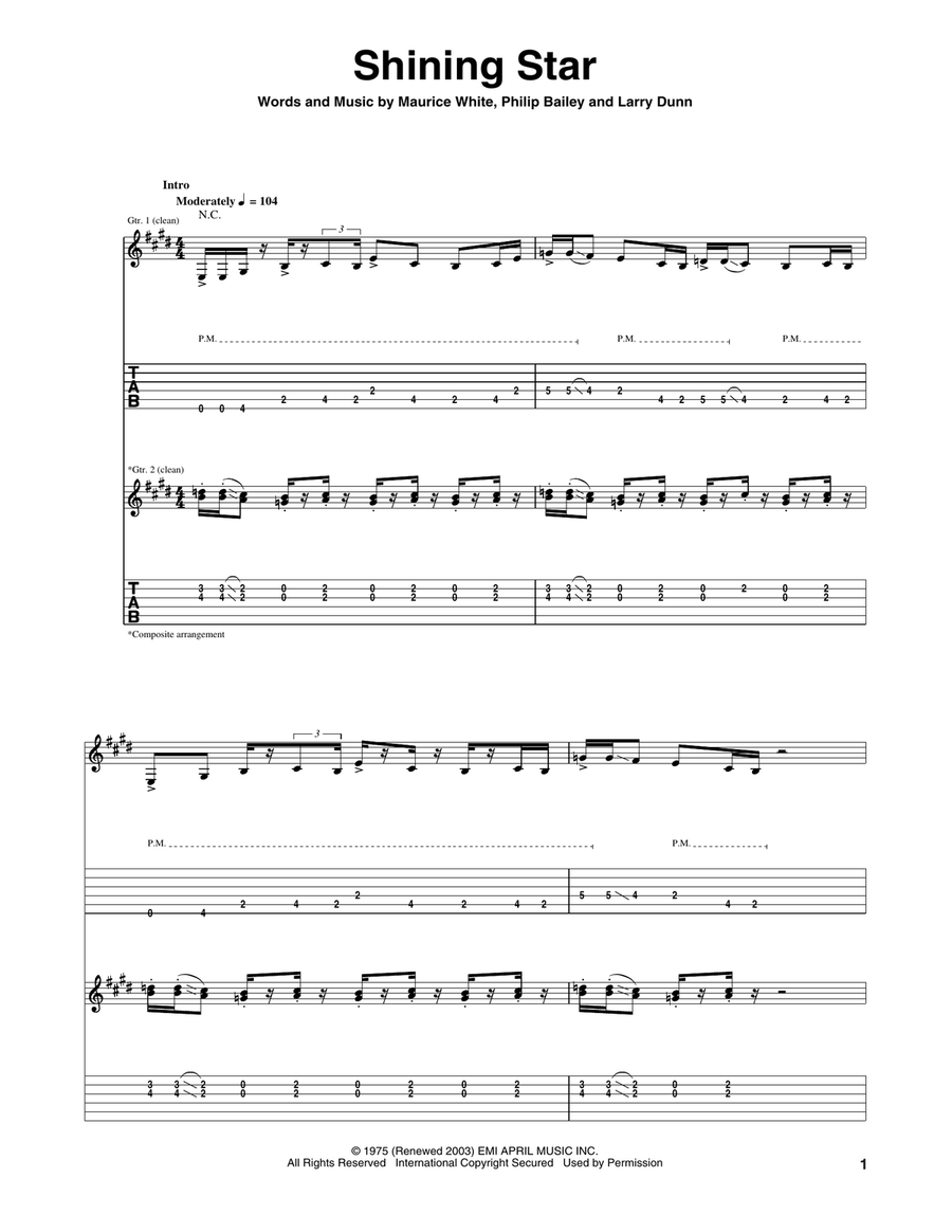 Shining Star Shining Star Acoustic Guitar scores gallery preview page 1
