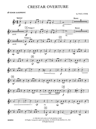 Crestar Overture: B-flat Tenor Saxophone