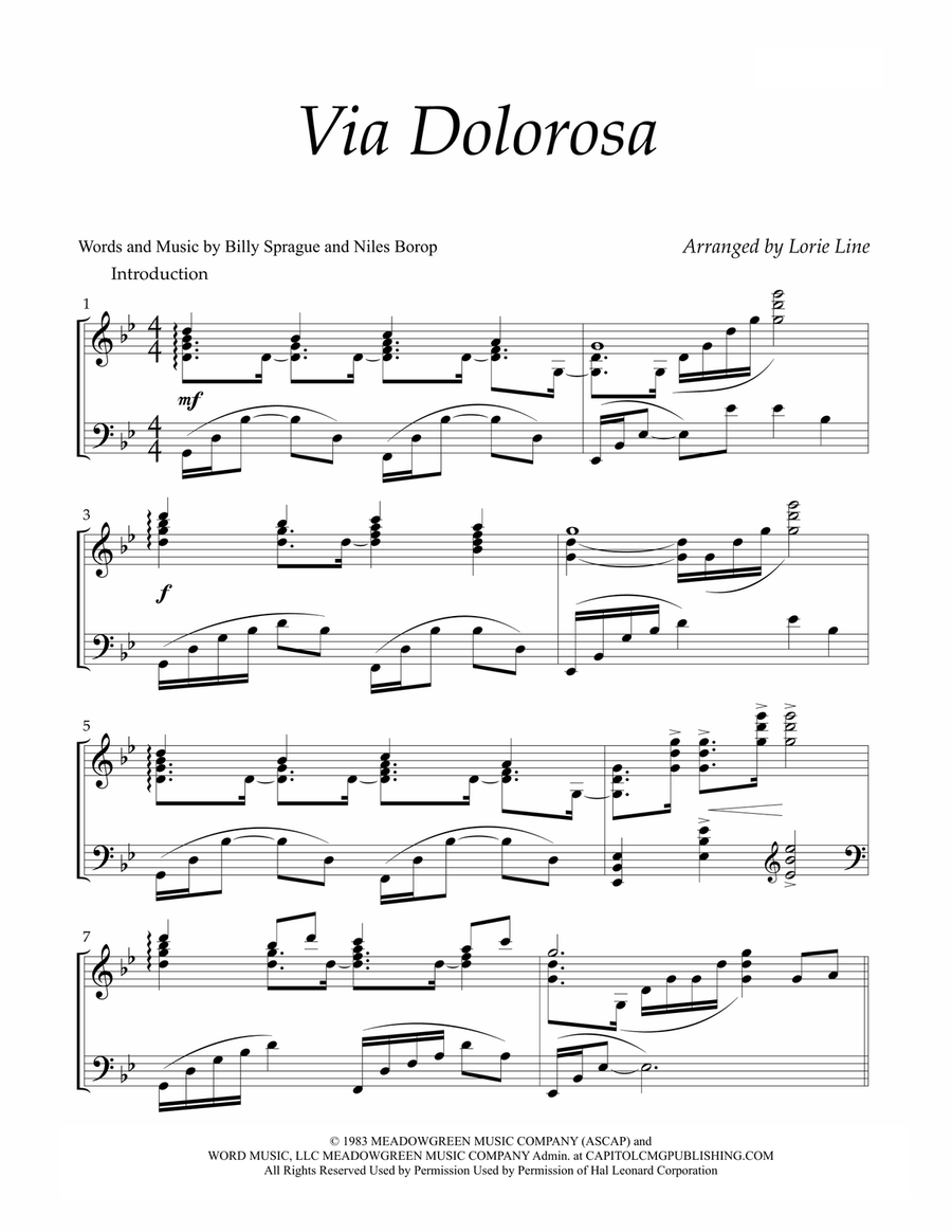 Via Dolorosa Piano Solo scores gallery preview page 1