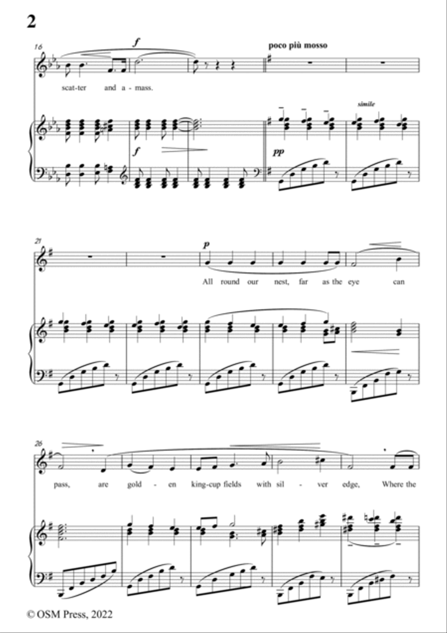 Vaughan Williams-Silent Noon,in E flat Major,for Voice and Piano Voice Solo scores gallery preview page 4