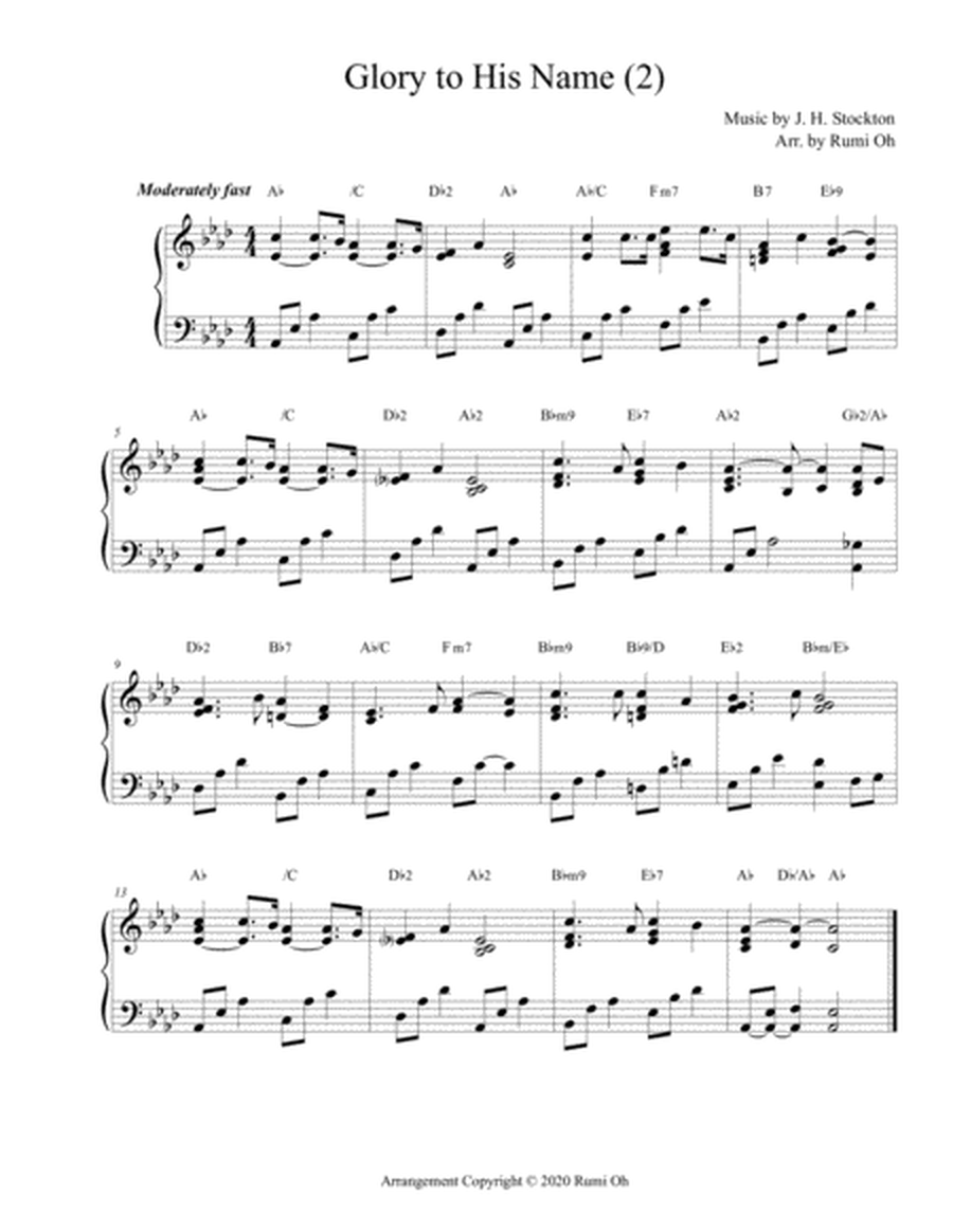 [Glory to His Name] Favorite hymns arrangements with 3 levels of difficulties for beginner and inter image number null