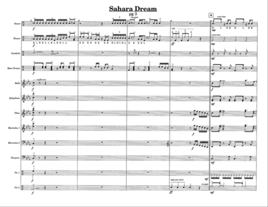 Sahara Dream w/Tutor Tracks Percussion Ensemble scores gallery preview page 5