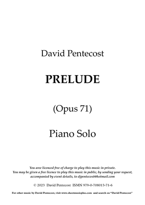 Book cover for Prelude, Opus 71