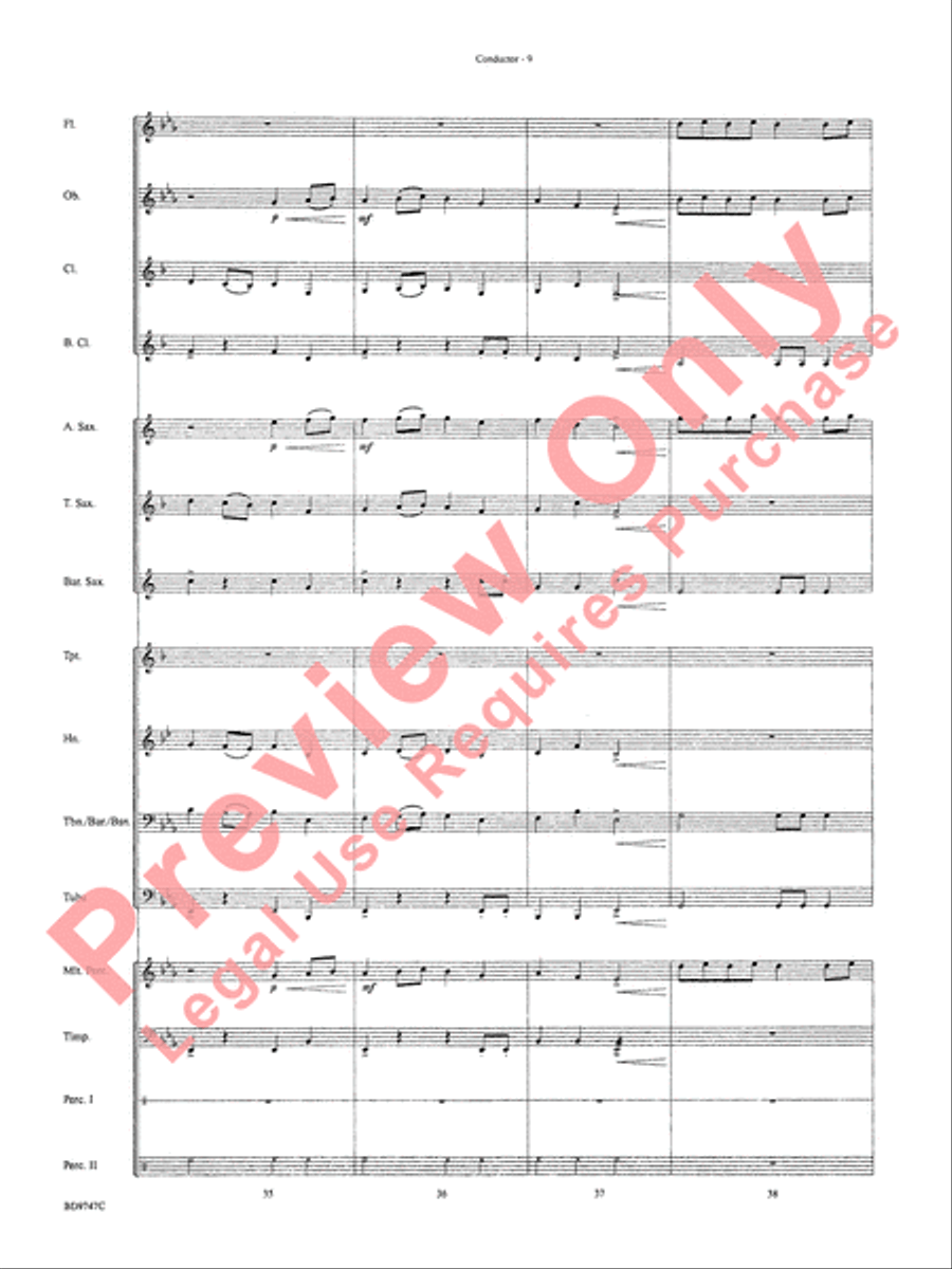 The Torch Burns Bright Concert Band scores gallery preview page 12