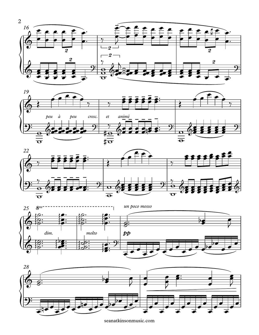 Claire De Lune Piano Solo scores gallery preview page 2