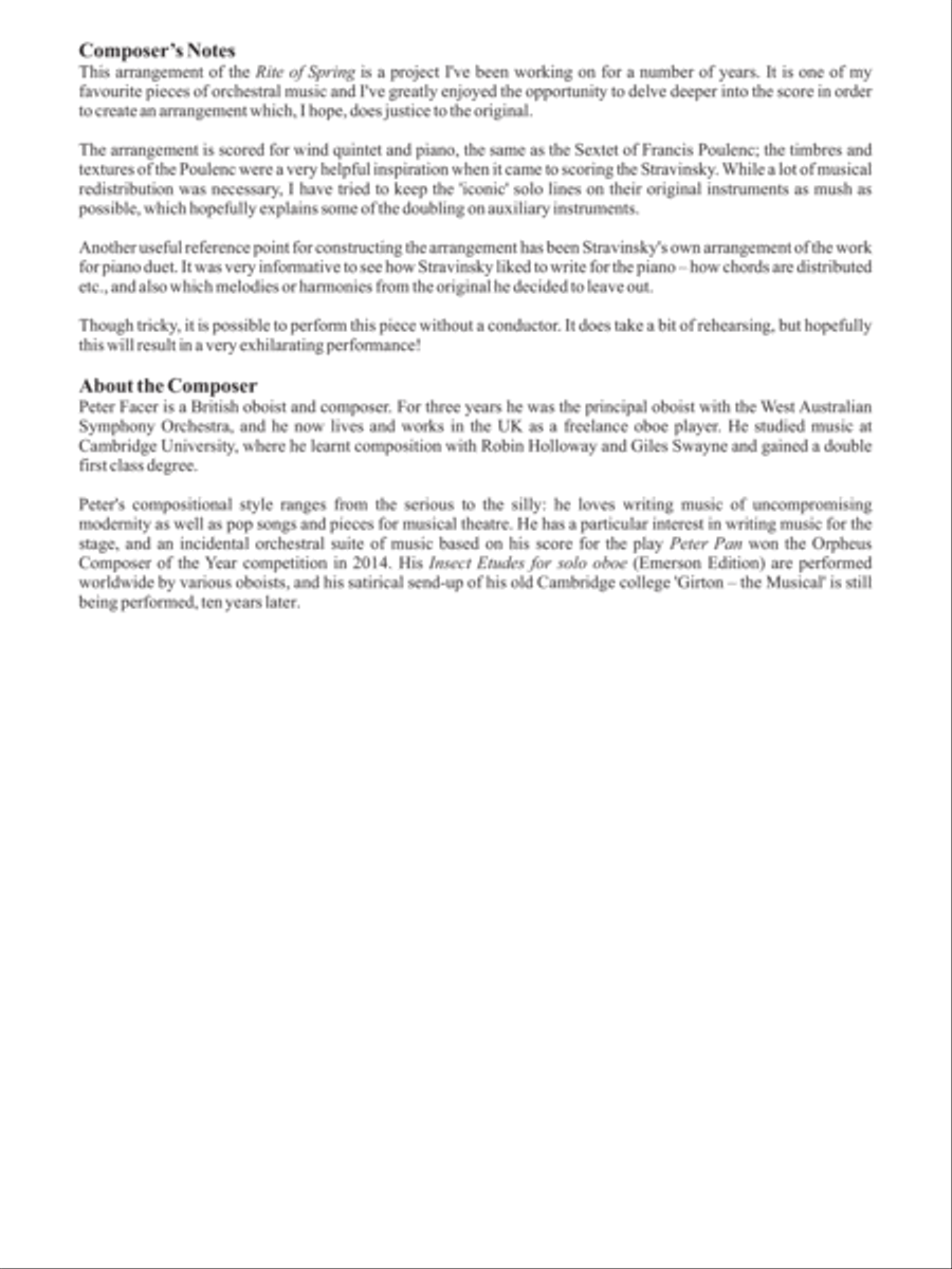 The Rite of Spring Woodwind Quintet scores gallery preview page 3