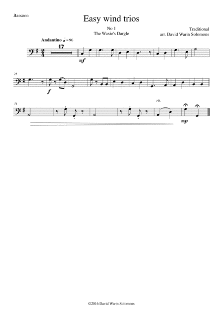 15 easy pieces for wind trio (flute, oboe, bassoon) Woodwind Trio scores gallery preview page 5