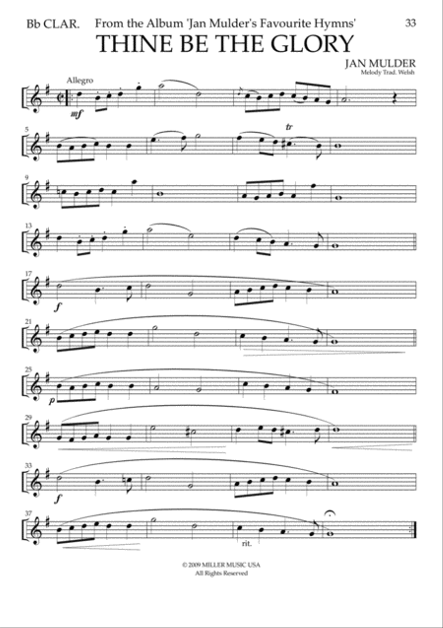 Thine Be the Glory Clarinet Solo scores gallery preview page 1