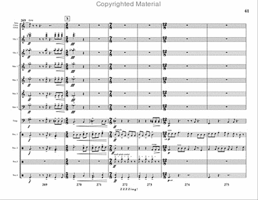 ZZZZing! ZZZZing! Percussion Ensemble scores gallery preview page 42