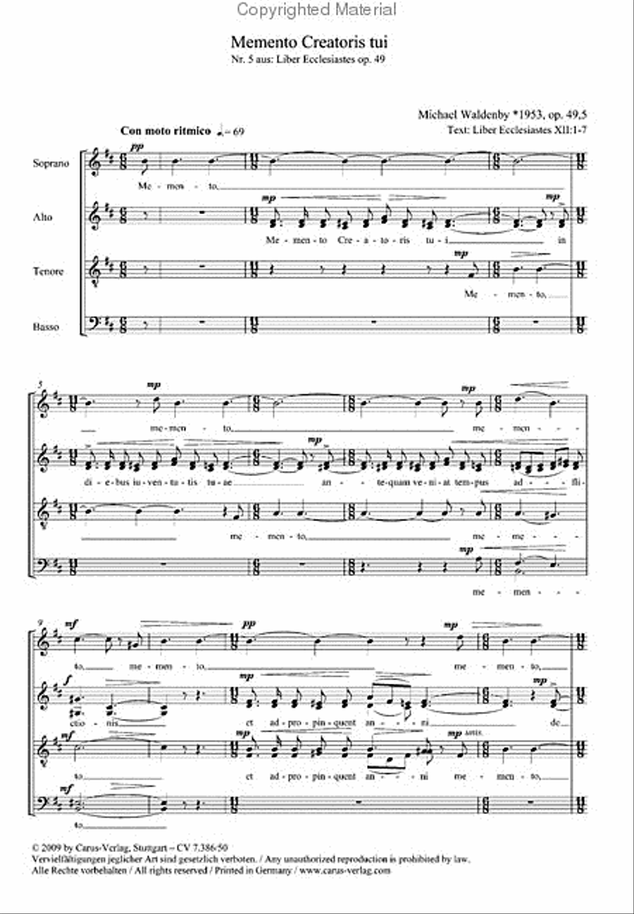 Memento Creatoris tui Memento Creatoris tui SSAATTBB scores gallery preview page 2