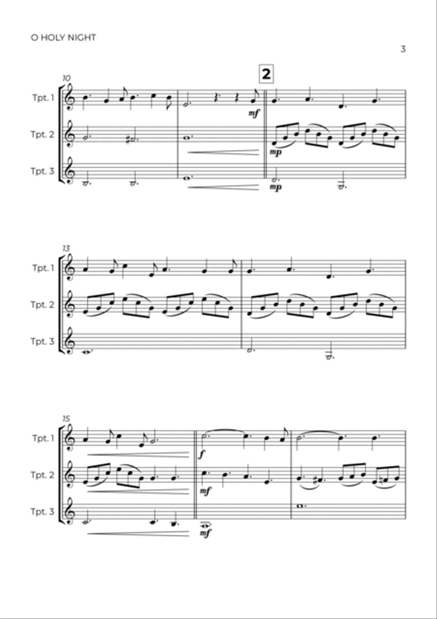O Holy Night Brass Ensemble scores gallery preview page 3