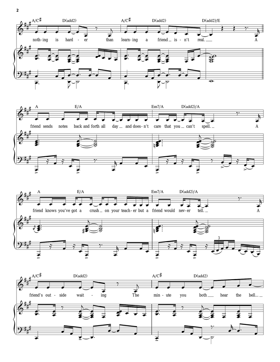 What It Means To Be A Friend (from 13: The Musical) Piano, Vocal scores gallery preview page 2