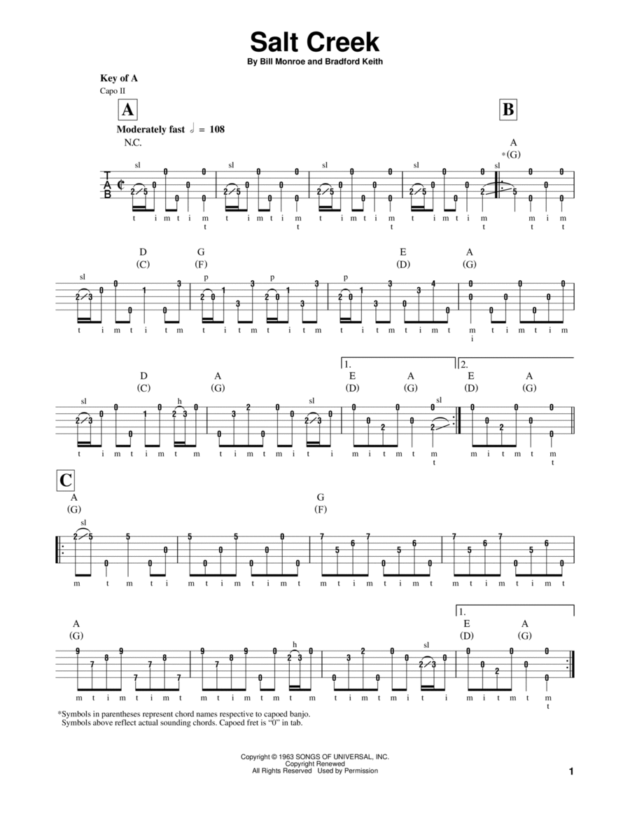 Salt Creek Banjo scores gallery preview page 1