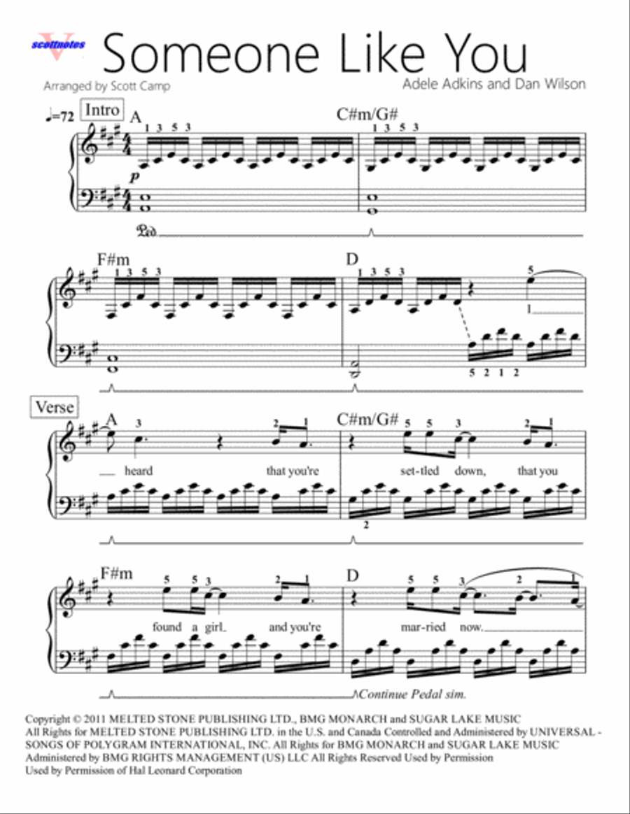 Someone Like You Alto Voice scores gallery preview page 1