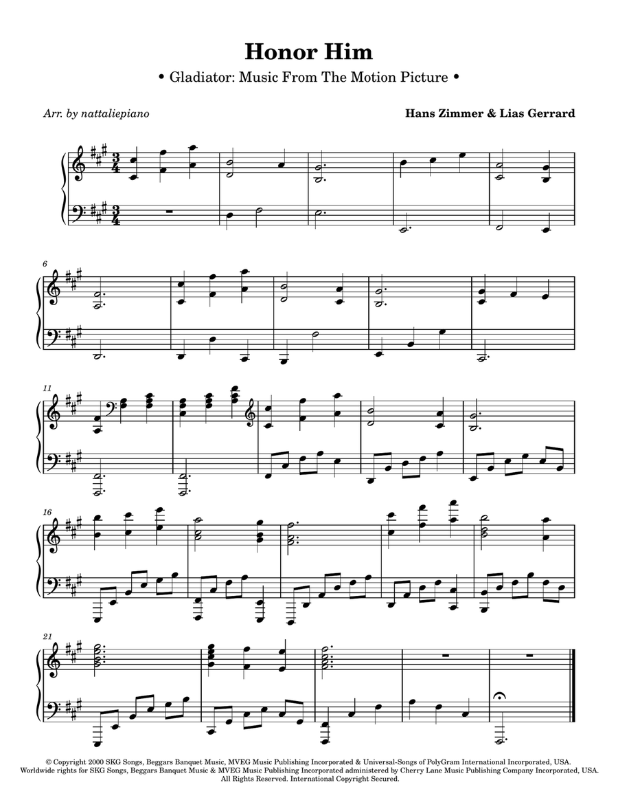 Honor Him Easy Piano scores gallery preview page 1