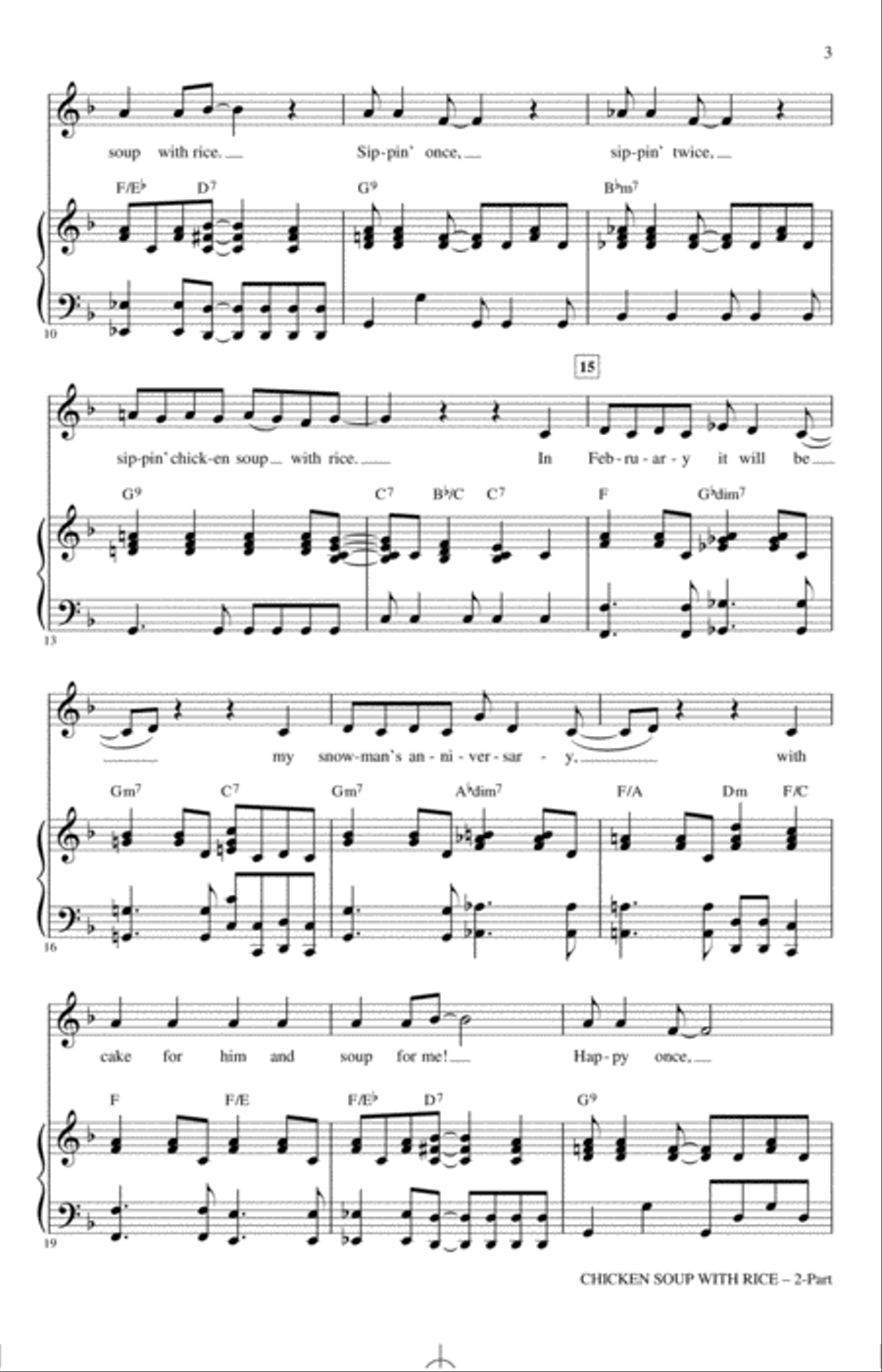 Chicken Soup With Rice (arr. Emily Crocker) 2-Part scores gallery preview page 2