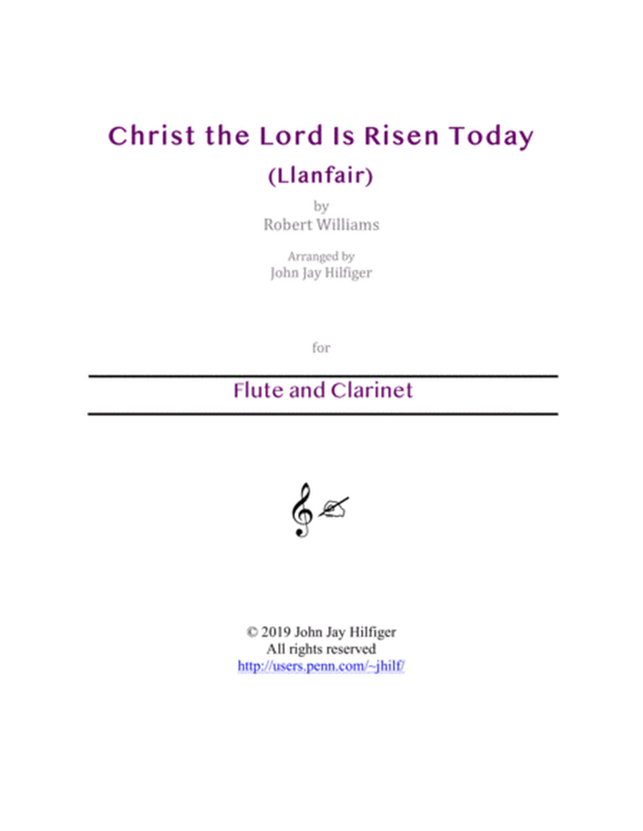 Christ the Lord Is Risen Today for Flute and Clarinet image number null