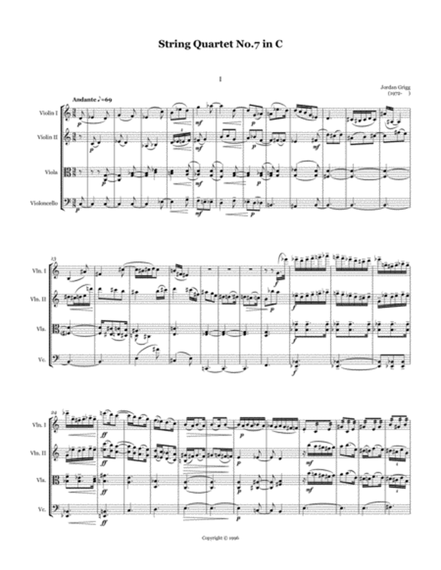String Quartet No.7 in C Score and parts image number null