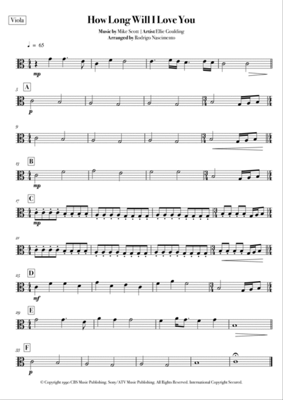 How Long Will I Love You String Quartet scores gallery preview page 3