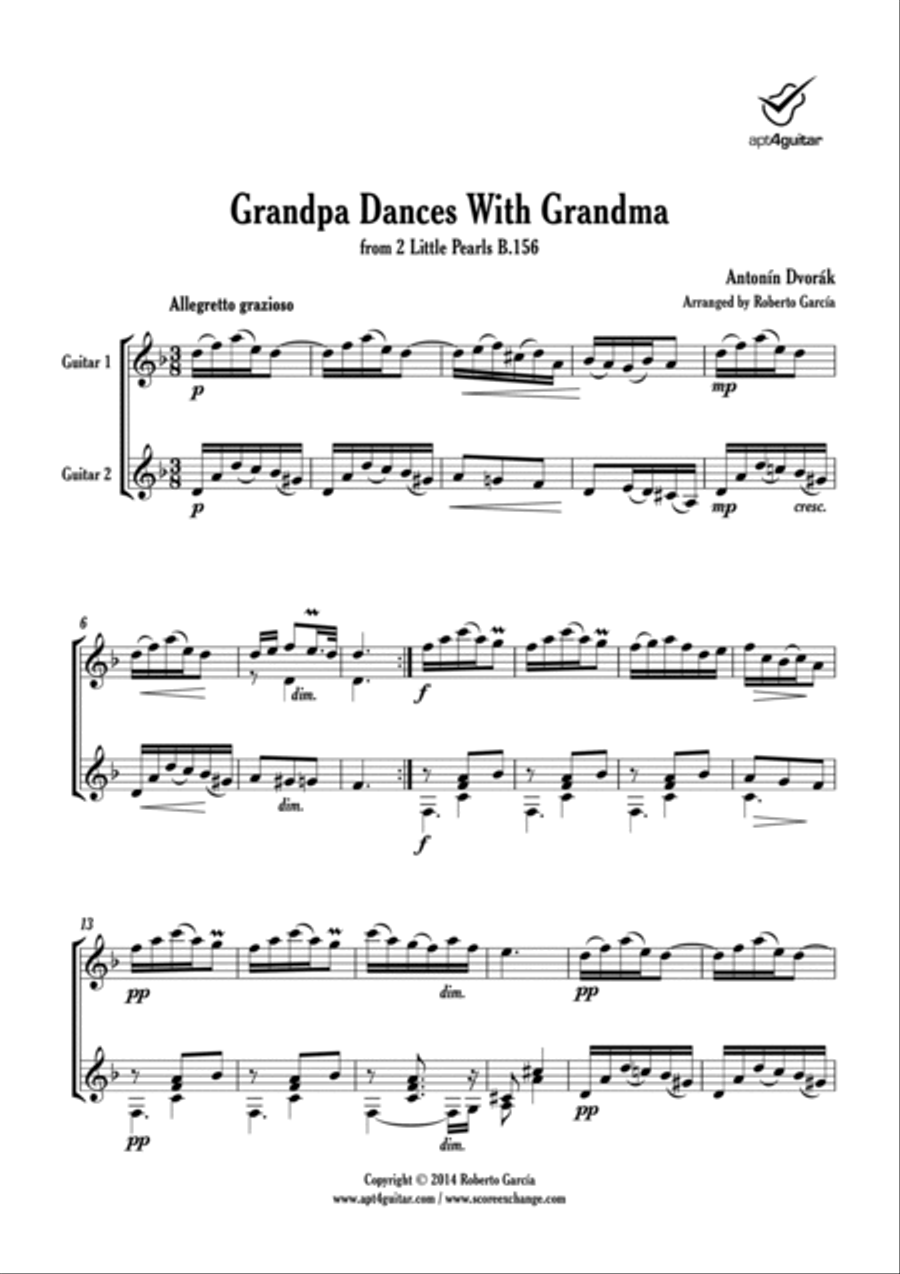 Grandpa Dances With Grandma Classical Guitar scores gallery preview page 2
