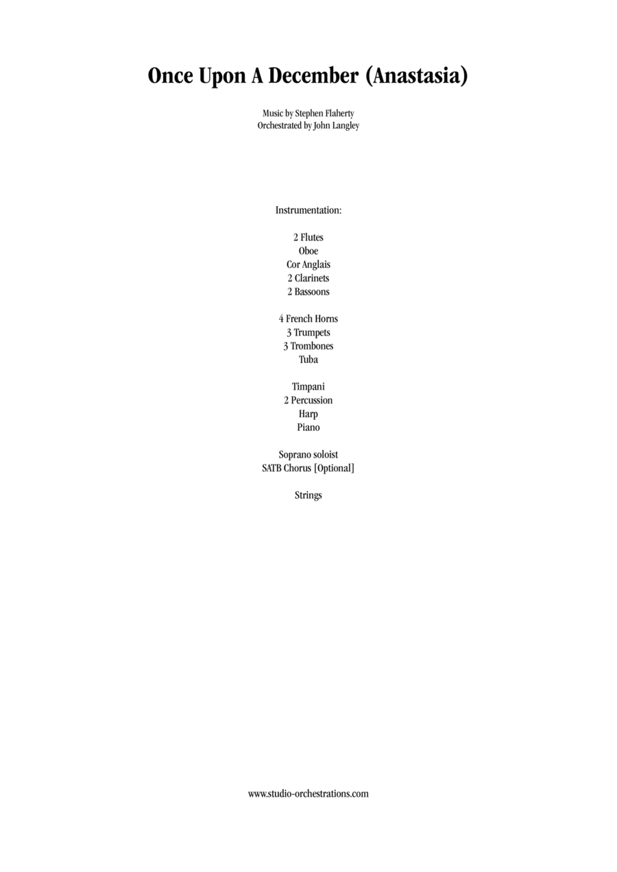 Once Upon A December Full Orchestra scores gallery preview page 1
