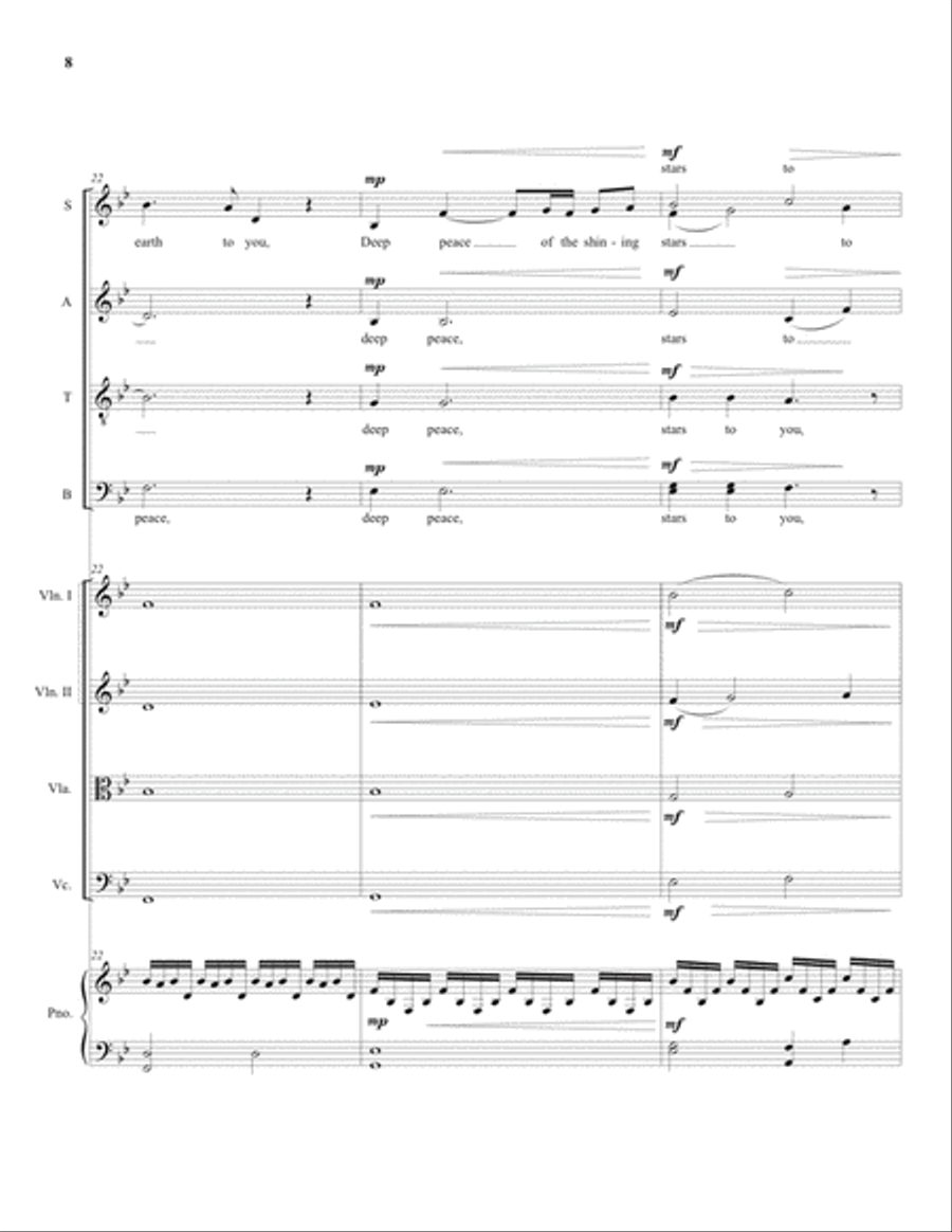 Deep Peace - Full Score and Parts Cello scores gallery preview page 9