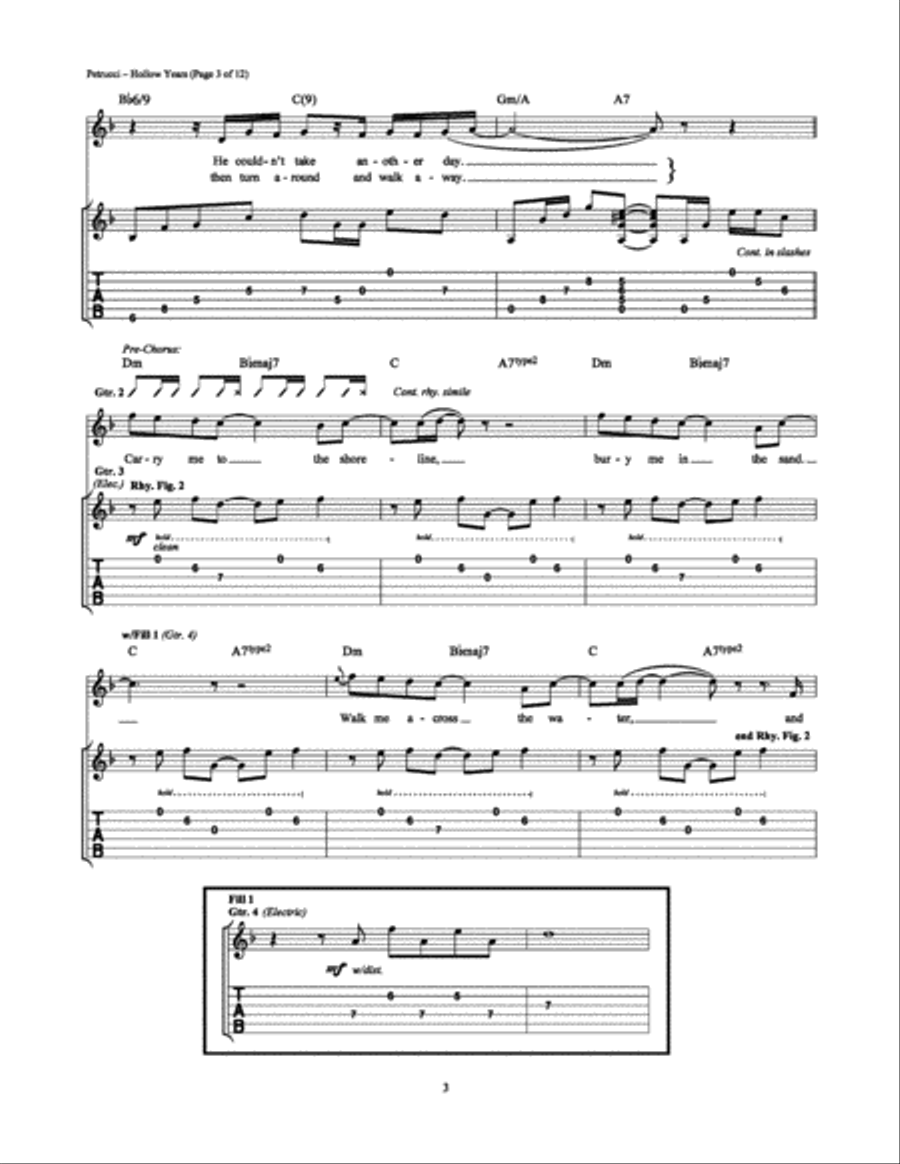 Hollow Years Hollow Years Electric Guitar scores gallery preview page 3