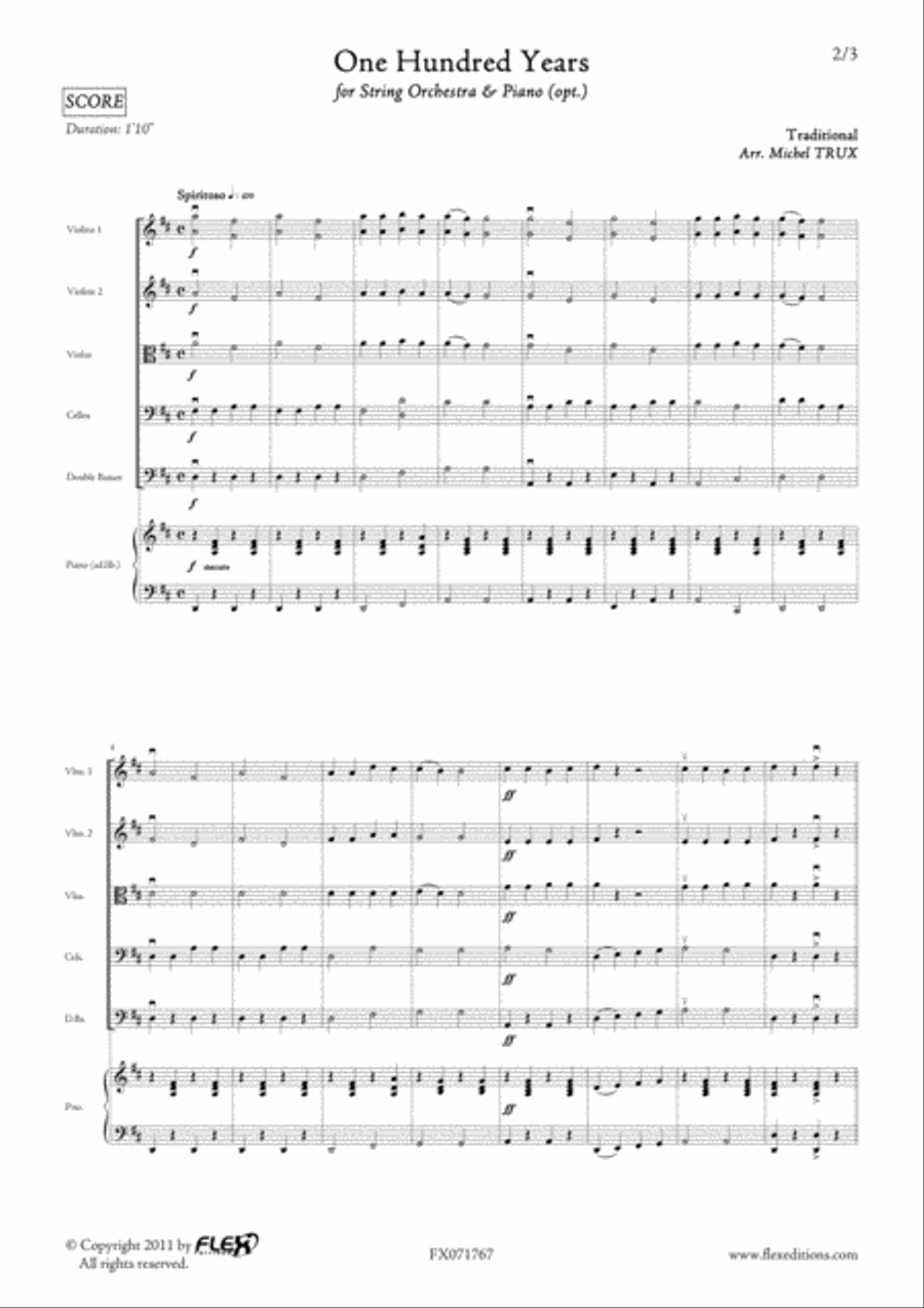 One Hundred Years One Hundred Years String Orchestra scores gallery preview page 2