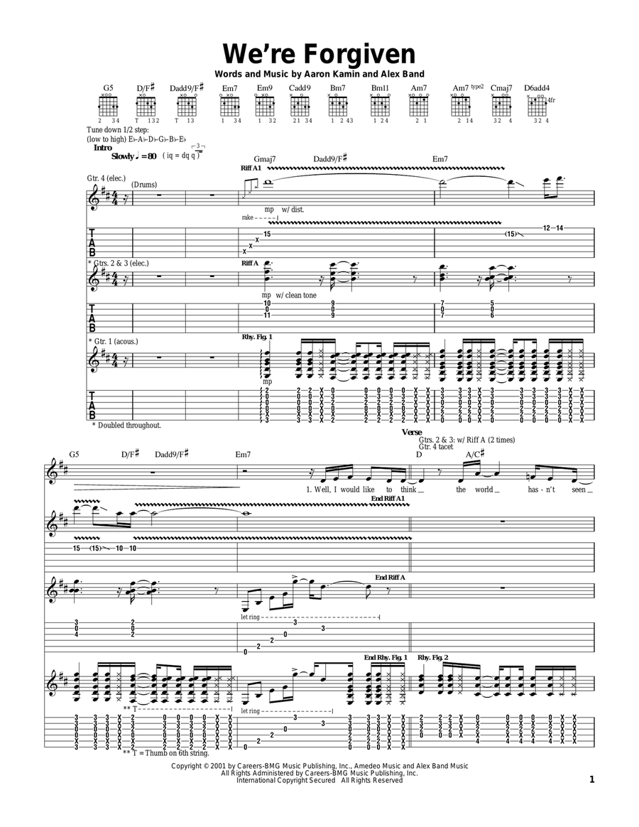 We're Forgiven We're Forgiven Acoustic Guitar scores gallery preview page 1