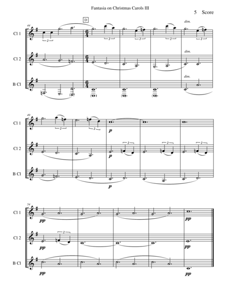 Vaughan Williams - Fantasia on Christmas Carols III for clarinet trio image number null
