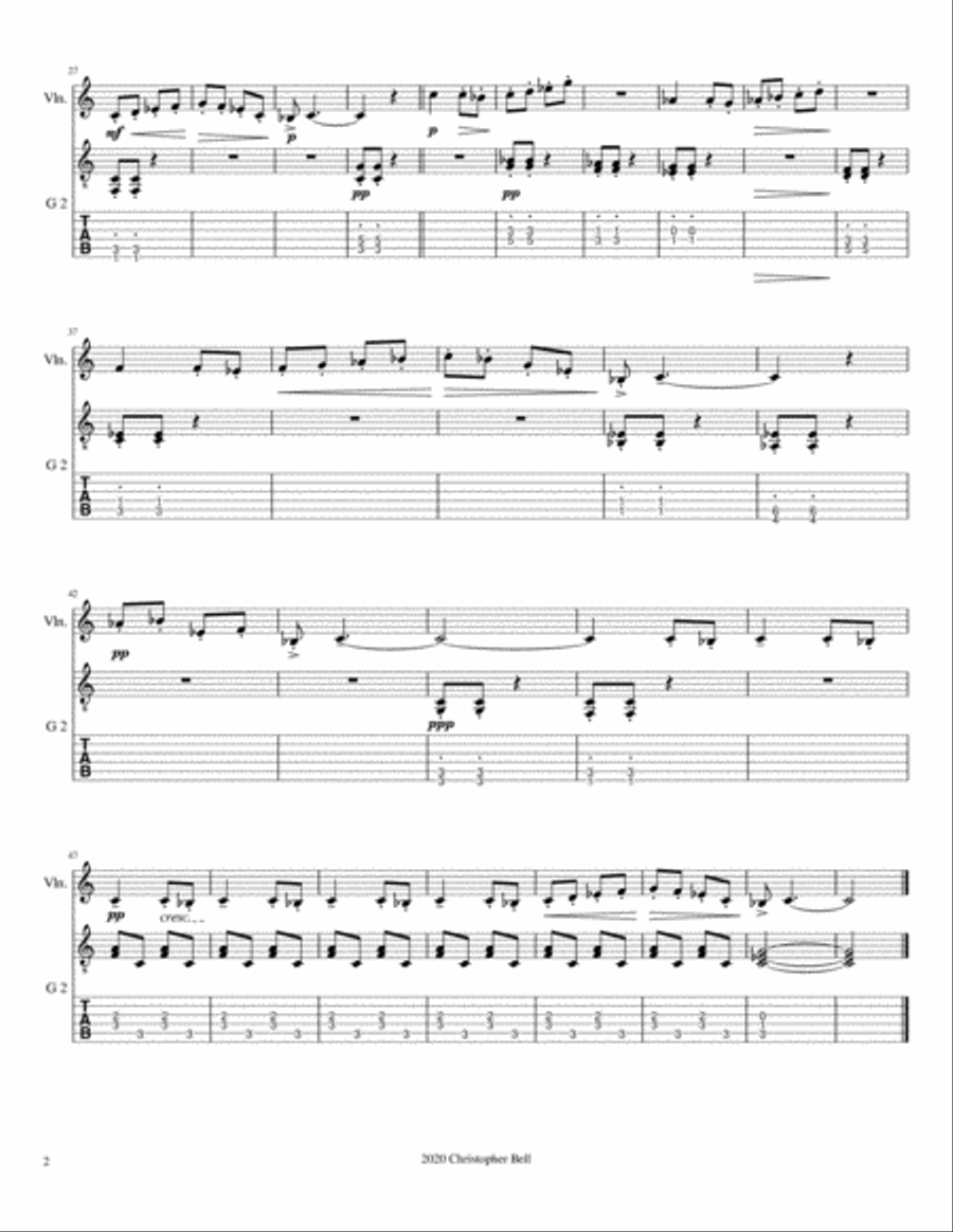 Bela Bartok - Slovakian Boy's Dance(From 10 Easy Pieces) - Violin/Guitar Duo String Duet scores gallery preview page 3
