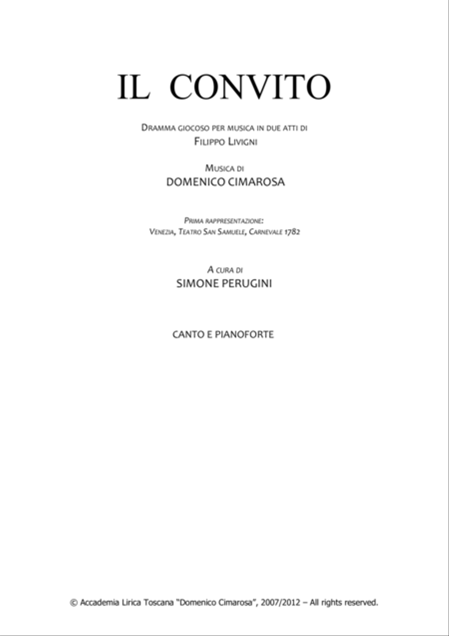 Il Convito [Vocal Score] Small Ensemble scores gallery preview page 4