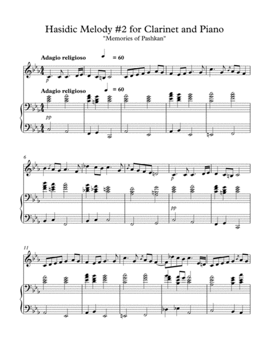 Hasidic Melody #2 for Clarinet and Piano