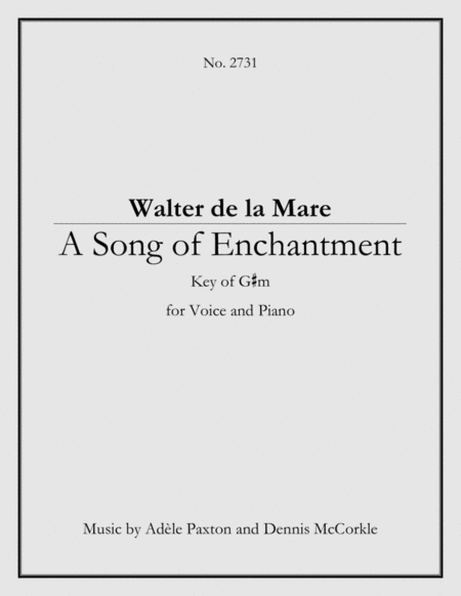 A Song of Enchantment - Original Song Setting of Walter de la Mare's Poetry for VOICE and PIANO: Key image number null