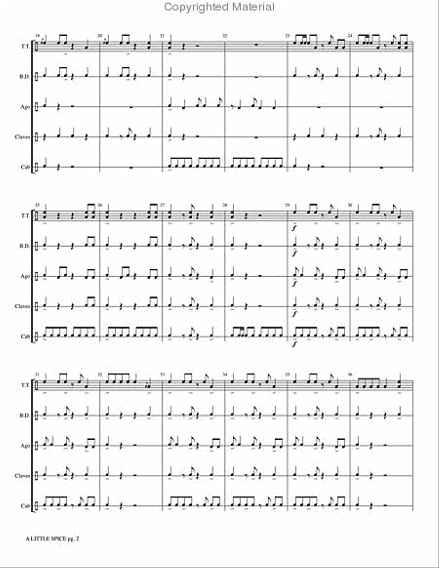 A Little Spice Percussion Ensemble scores gallery preview page 4
