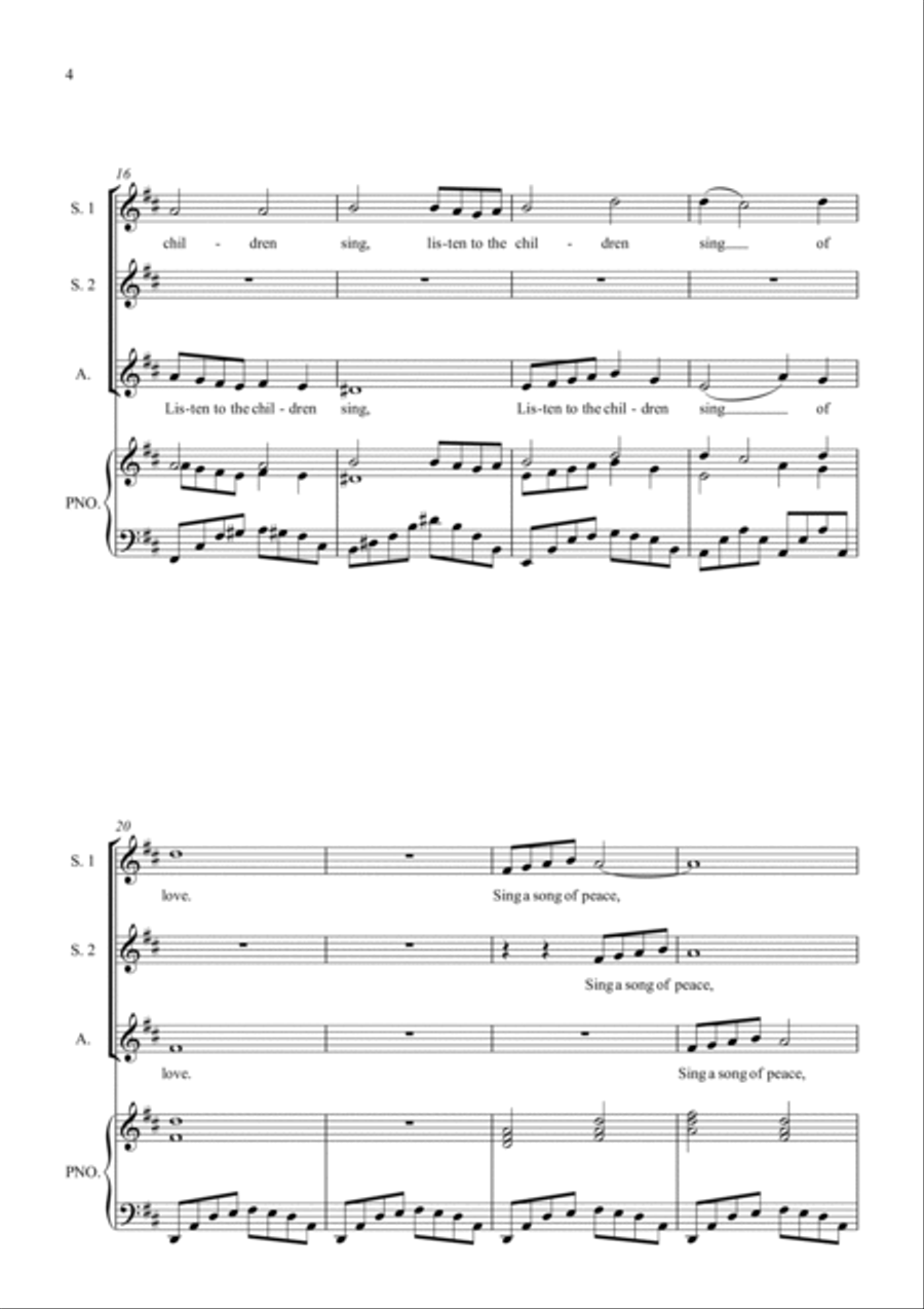Sing a Song of Love Sing a Song of Love SSA scores gallery preview page 4