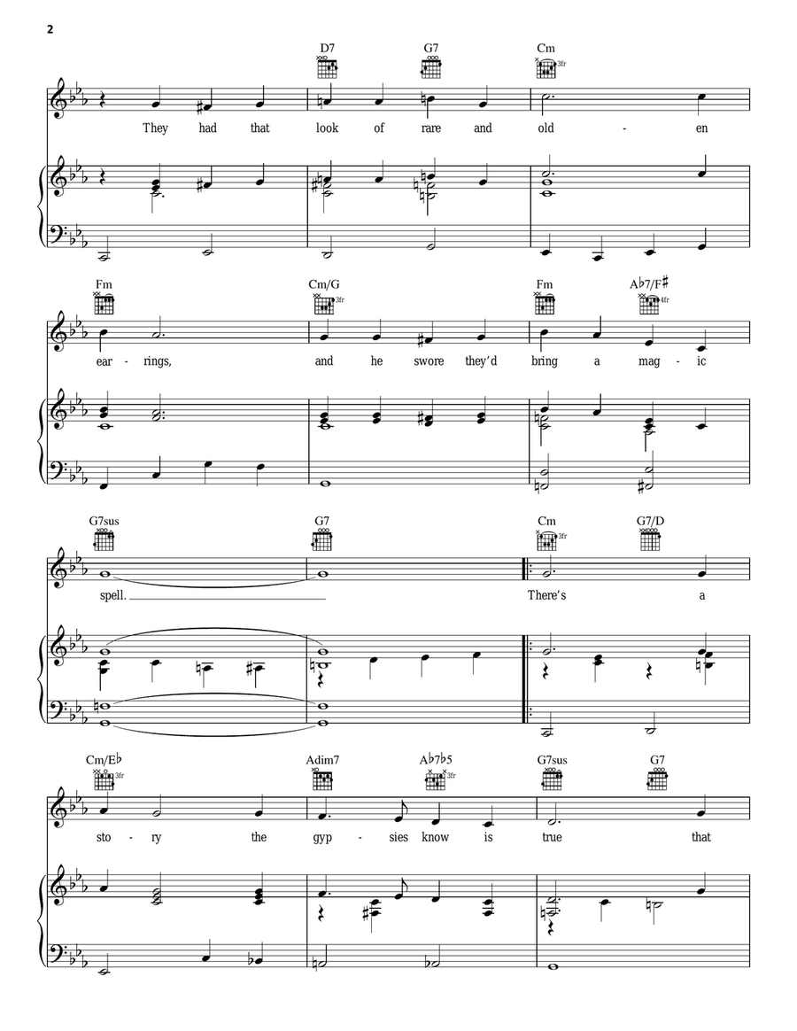 Golden Earrings Piano, Vocal, Guitar scores gallery preview page 2