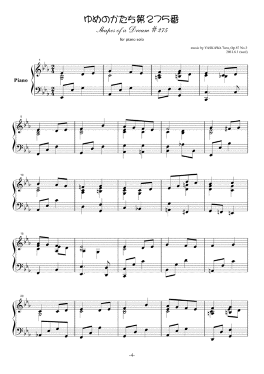 Shapes of a Dream No.275, E-flat major, Op.87 No.2 Piano Solo scores gallery preview page 2