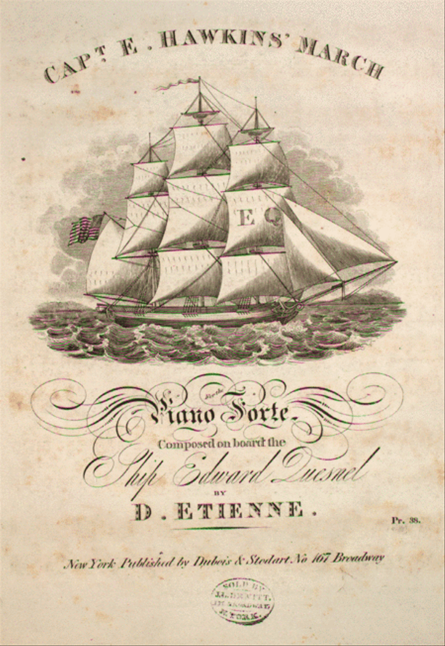 Capt. E. Hawkins' March and Waltz Piano Solo scores gallery preview page 1