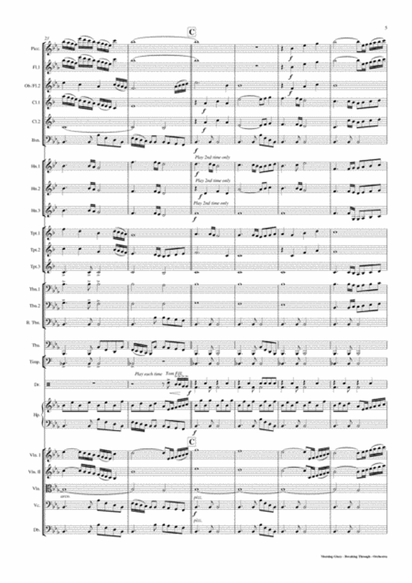 Morning Glory - Breaking Through (Theme 232) - Orchestra Score and Parts PDF image number null