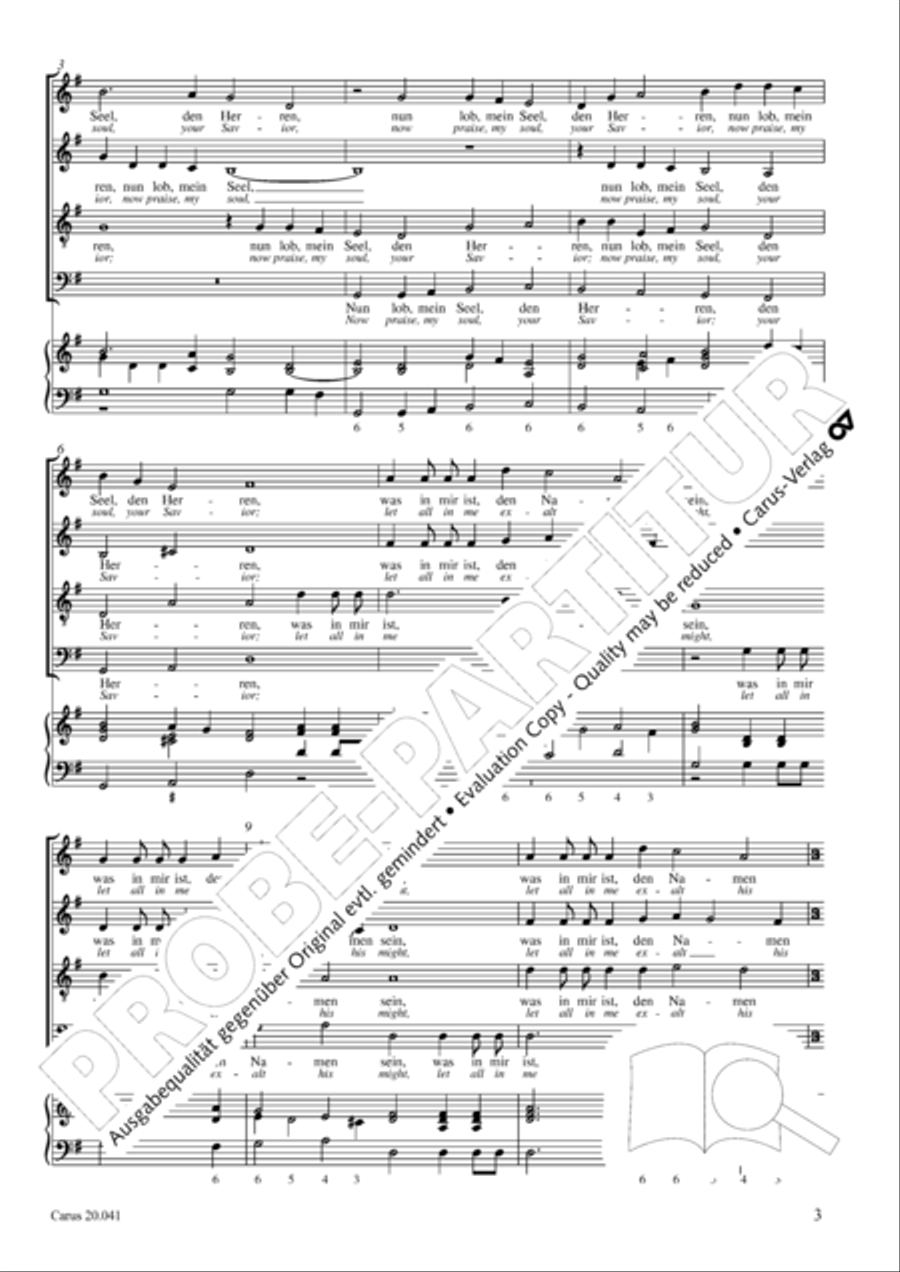 My soul, now bless thy Maker (Nun lob, mein Seel, den Herren) 4-Part scores gallery preview page 4